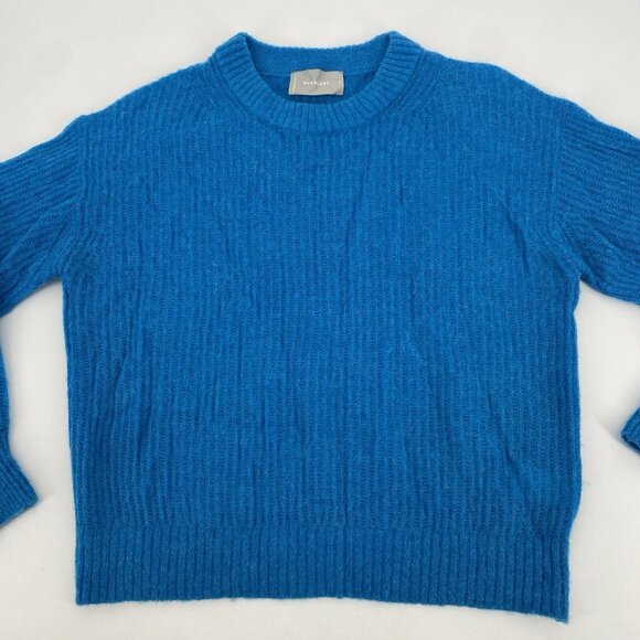 Everlane The Oversized Alpaca Crew Sweater in Heathered Blue Size Small - Picture 3 of 14